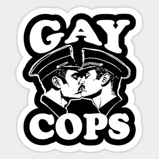 Gay Cops Funny Gay Police Kissing Sticker